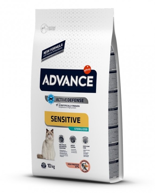 Advance - Advance Sensitive Sterilised Somonlu Kedi Maması 10 Kg