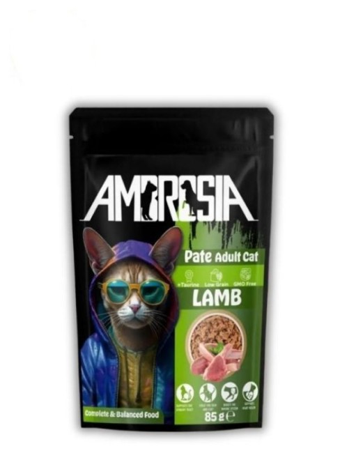 Ambrosia - Ambrosia Kuzu Etli Ezme Pouch Yetişkin Kedi Maması 85 Gr