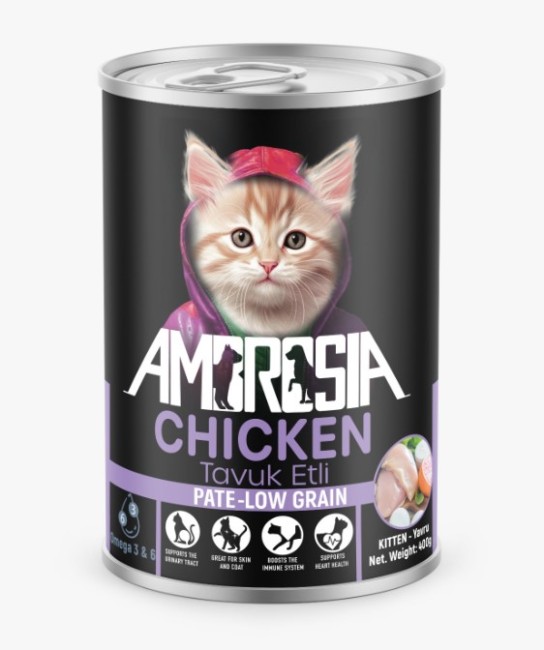 Ambrosia - Ambrosia Pate Kitten Tavuklu Yavru Kedi Konserve 400 Gr X 12 Adet