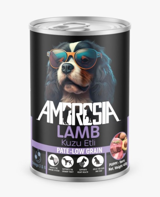 Ambrosia - Ambrosia Pate Puppy Kuzu Etli Yavru Köpek Konserve 400 Gr X 12 Adet