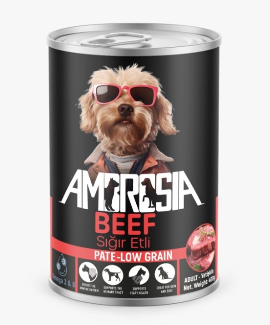 Ambrosia - Ambrosia Pate Sığır Etli Yetişkin Köpek Konserve 400 Gr X 12 Adet