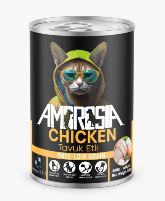 Ambrosia - Ambrosia Pate Tavuklu Yetişkin Kedi Konserve 400 Gr X 12 Adet