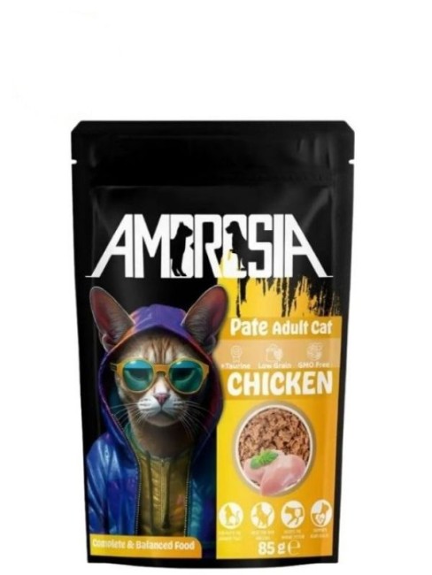 Ambrosia - Ambrosia Tavuk Etli Ezme Pouch Yetişkin Kedi Maması 85 Gr