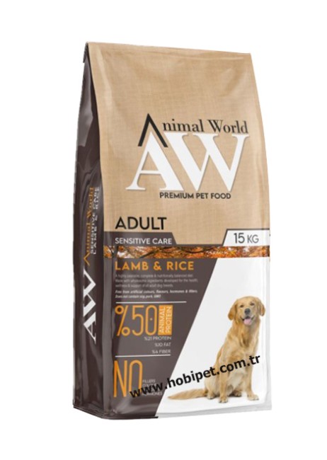 Animal World - Aw Kuzu Etli Pirinçli Yetişkin Köpek Maması 15 Kg