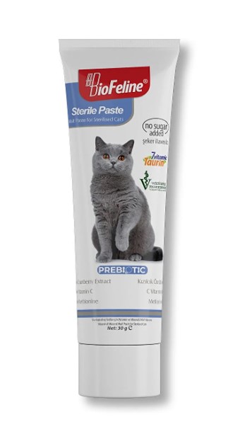 Bio Feline Kısırlaştırılmış Kediler İçin Sterile Paste 30 Gr Bio Feline Kısırlaştırılmış Kediler İçin Sterile Paste 30 Gr