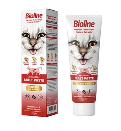 Bioline Cat Anti Hairball Malt Paste 100 Gr