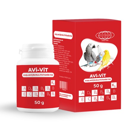 Biyoteknik Avi-Vit Kuşlar İçin Toz Vitamin 50 Gr X 6 Adet