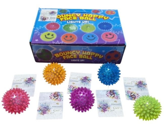 Cans - Cans Öten Işıklı Dikenli Top Oyuncak Tjwj287 6 Cm 12 Li