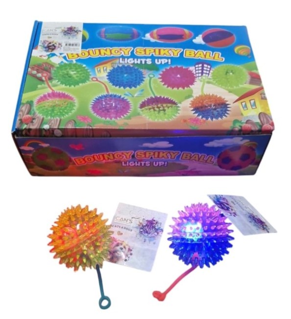 Cans - Cans Öten Işıklı Parmak Aparatlı Dikenli Top Oyuncak Tjwj293 7 Cm 12 Li