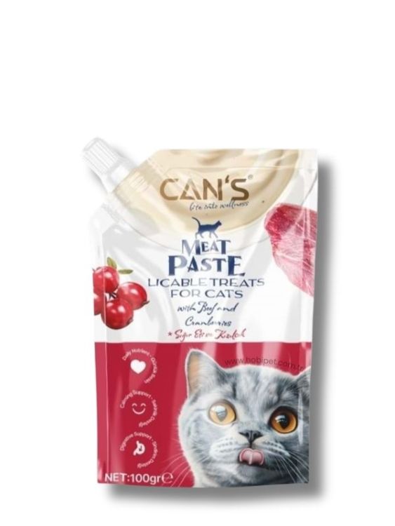 Can’s Sığır Etli ve Kızılcıklı Kedi Et Ezmesi (Meat Paste) 100 gr