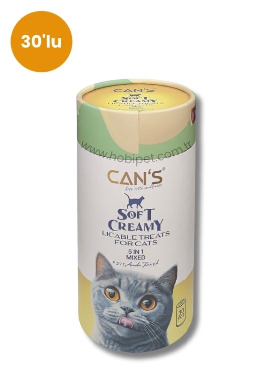 Can’s Soft Creamy 5in1 Karışık Kedi Ödül Kreması 15 gr x 30’lu