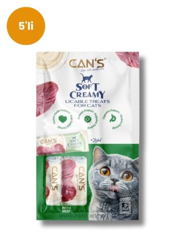 Can’s Soft Creamy Sığır Etli Kedi Ödül Kreması 15 gr x 5’li