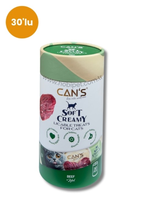 Cans - Can’s Soft Creamy Sığır Etli Kedi Ödül Kreması 15 gr x 30’lu