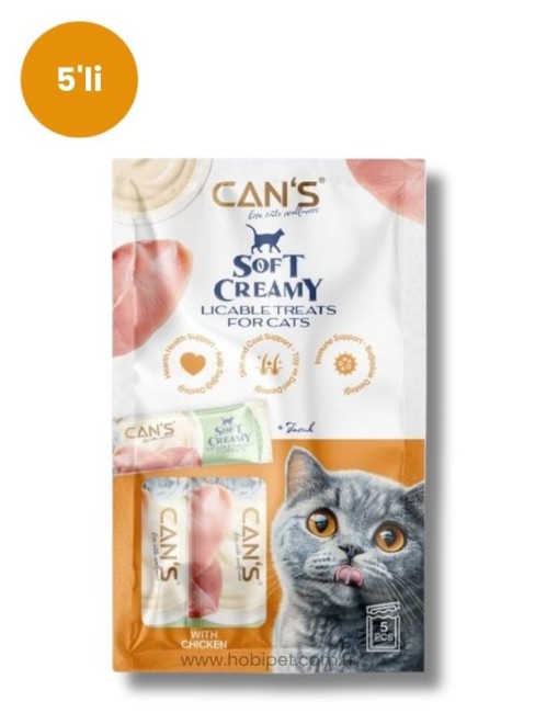 Cans - Can’s Soft Creamy Tavuklu Kedi Ödül Kreması 15 gr x 5’li