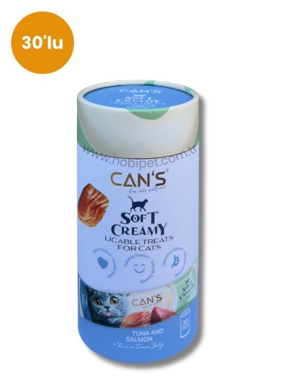 Can’s Soft Creamy Ton Balığı ve Somonlu Kedi Ödül Kreması 15 gr x 30’lu