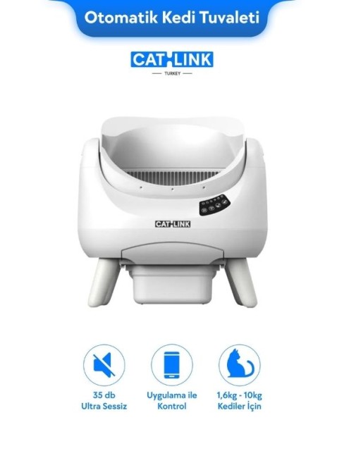 Catlink - Catlink Üstü Açık Otomatik Kedi Tuvaleti Beyaz - Scooper Open-X (CL-CH-01-W)
