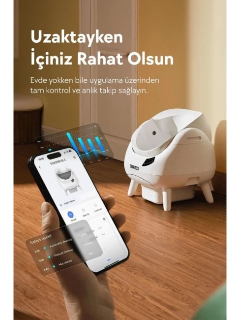 Catlink Üstü Açık Otomatik Kedi Tuvaleti Beyaz - Scooper Open-X (CL-CH-01-W) - Thumbnail