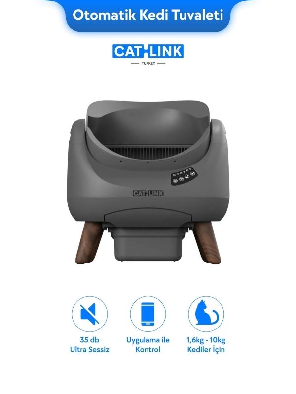 Catlink Üstü Açık Otomatik Kedi Tuvaleti Gri - Scooper Open-X (CL-CH-01-G)