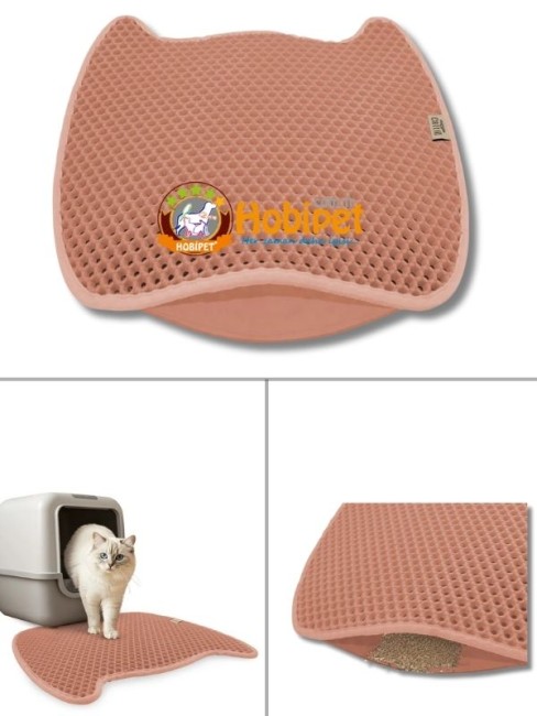 Cattie - Cattie M Boy Kedi Kafası Model Kum Toplayıcı Kedi Paspası Pembe 50×50cm