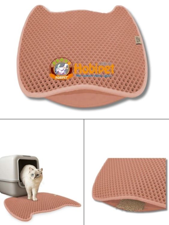 Cattie M Boy Kedi Kafası Model Kum Toplayıcı Kedi Paspası Pembe 50×50cm