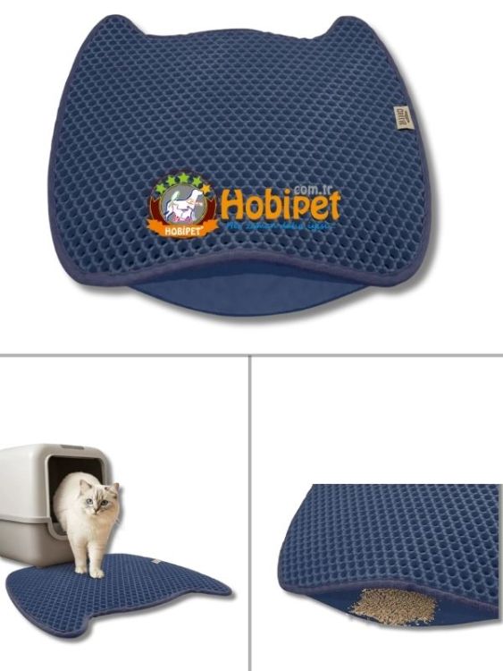 Cattie M Boy Kedi Kafası Şekilli Kum Toplayıcı Kedi Paspası Lacivert 50×50cm