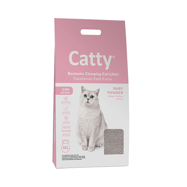 Catty Bebek Pudra Kokulu Bentonit Kedi Kumu 10 Lt