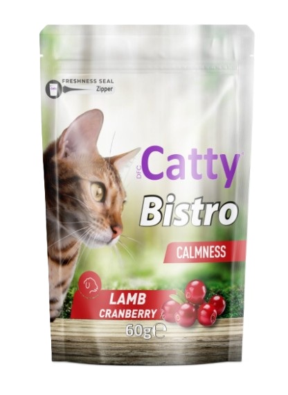 Catty Bi̇stro Saki̇nleşme Kuzulu Kızılcıklı Kedi̇ Ödülü 60gr X 12 Adet