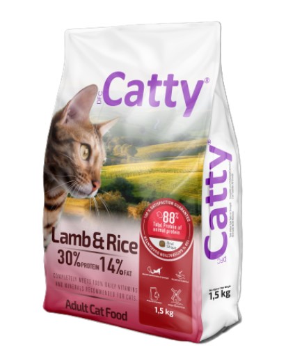 Catty Kuzu Etli Pirinçli Yetişkin Kedi Maması 1.5 Kg