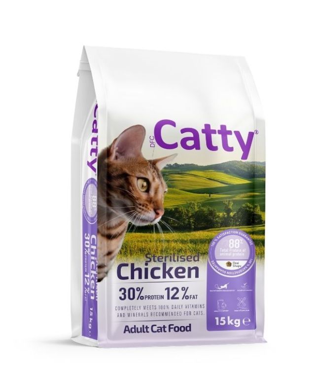 Catty Tavuklu Kısırlaştırılmış Kedi Maması 15kg