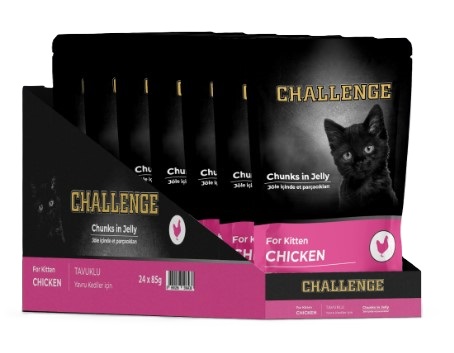 Challenge - Challenge Kitten Tavuklu Yavru Kedi Pouch Mama 85 Gr X 24 Adet