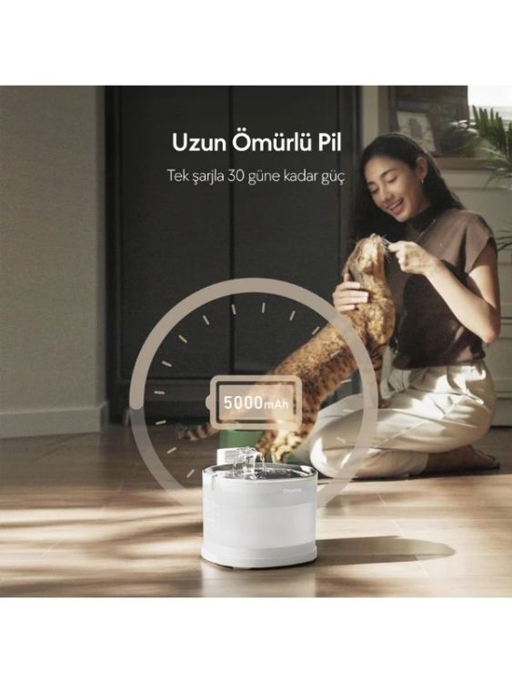 Cheerble E1+ Çelik Hazneli̇ Otomati̇k Kedi̇ Su Pınarı 2 Lt (CDY02)