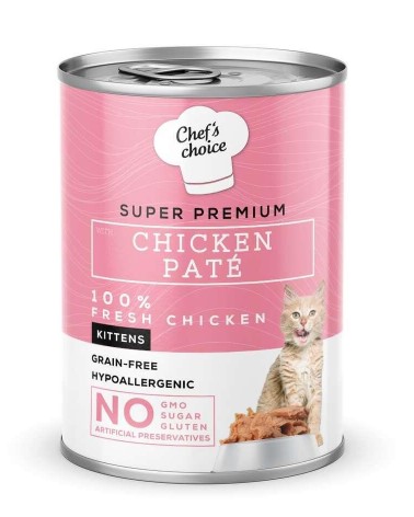 Chefs Choice Kitten Tavuklu Kıyılmış Kedi Konservesi 400 Gr X 12 Adet