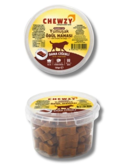 Chewzy - Chewzy Köpek İçin Dana Ciğerli Yumuşak Ödül Maması 130gr x 6 Adet