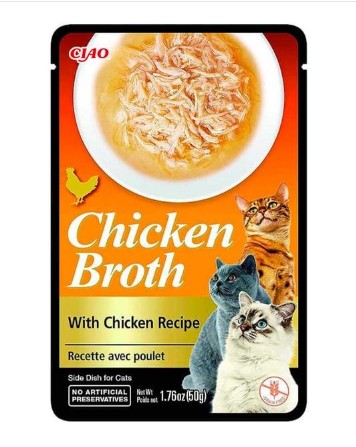 Ciao - Ciao Chicken Broth Tavuk Sulu ve Tavuklu Kedi Çorbası 50 Gr (USA821)