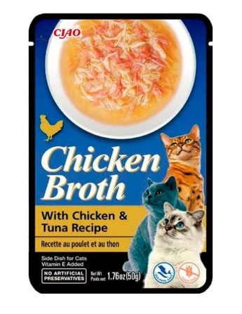 Ciao - Ciao Chicken Broth Tavuk Sulu ve Ton Balıklı Kedi Çorbası 50 Gr (USA822)