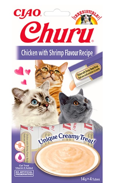 Ciao - Ciao Churu Tavuklu Karidesli Krema Kedi Ödülü Eu108 4x14 Gr