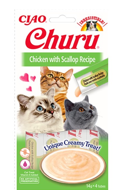 Ciao Churu Tavuklu Deniz Taraklı Krema Kedi Ödülü Eu105 4x14 Gr 