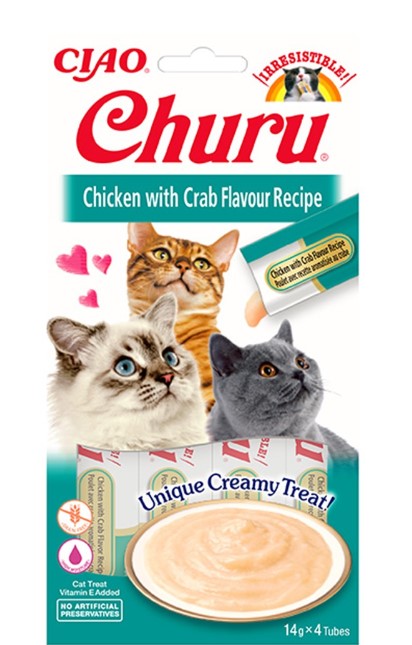 Ciao Churu Tavuklu Yengeçli Krema Kedi Ödülü Eu109 4x14 Gr 