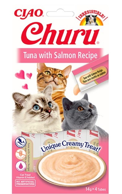 Ciao - Ciao Churu Ton Balıklı Ve Somonlu Krema Kedi Ödülü Eu106 4x14 Gr 