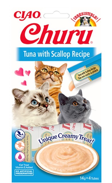 Ciao Churu Ton Balıklı Deniz Taraklı Krema Kedi Ödülü Eu104 4x14 Gr