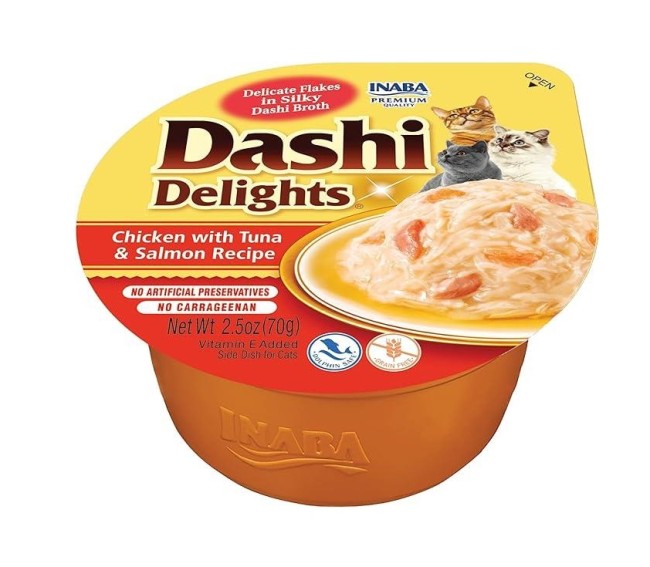İnaba - Ciao Dashi Delights Tavuk & Ton ve Somon Balıklı Kedi Çorbası 70 Gr (EU862)