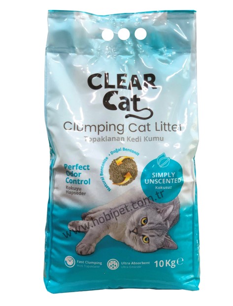 Clear Cat - Clear Cat Kokusuz Bentonit Kedi Kumu 10 Kg