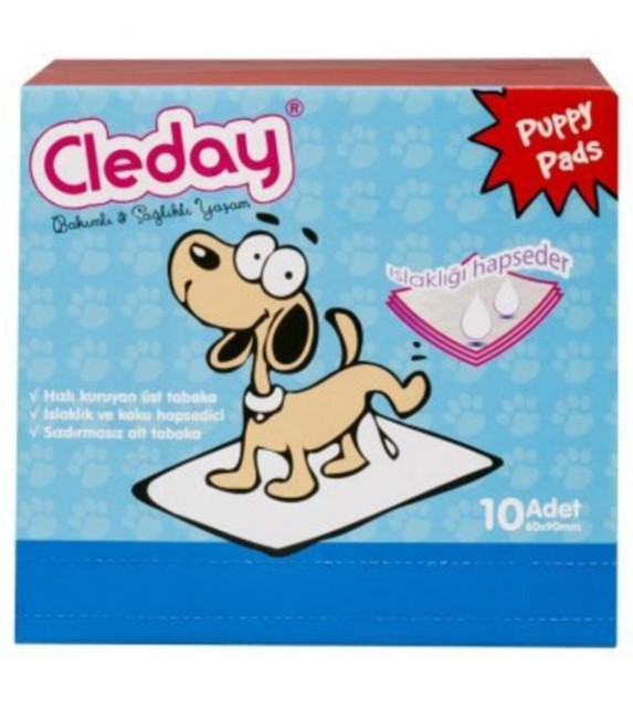 Cleday - Cleday Köpek Tuvalet Eğitim Pedi 60x90 Cm 10 Lu