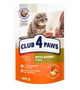 Club4paws Tavşanlı Yetişkin Kedi Pouch Mama 100 Gr X 24 Adet