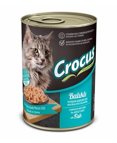 Crocus Balıklı Yetişkin Kedi Konserve 400 Gr X 12 Adet