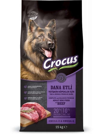 Crocus Biftekli Pirinçli Yetişkin Köpek Maması 15 Kg