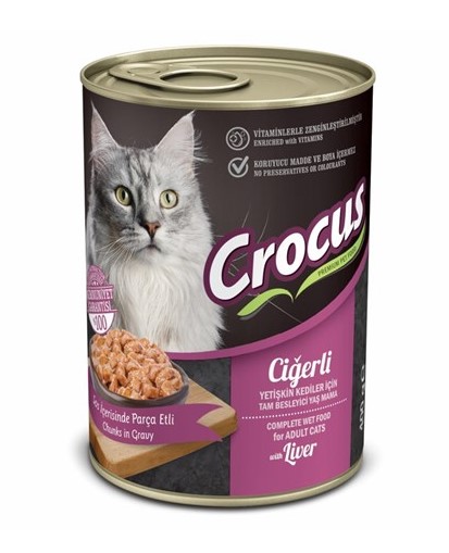 Crocus Ciğerli Yetişkin Kedi Konserve 400 Gr X 12 Adet