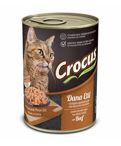 Crocus Dana Etli Yetişkin Kedi Konserve 400 Gr X 12 Adet
