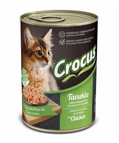 Crocus Kitten Tavuklu Yavru Kedi Konserve 400 Gr X 12 Adet