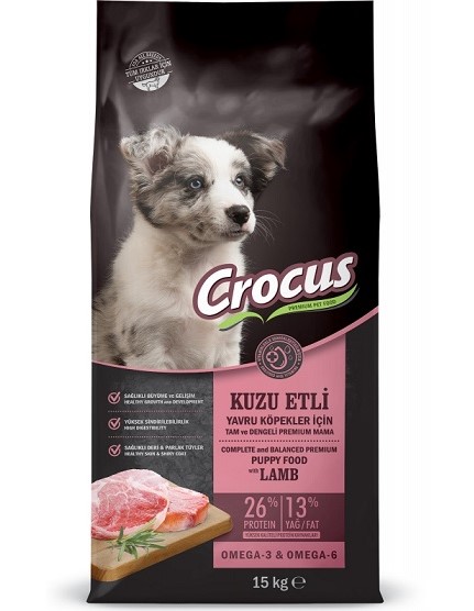 Crocus Kuzu Etli Pirinçli Yavru Köpek Maması 15 Kg